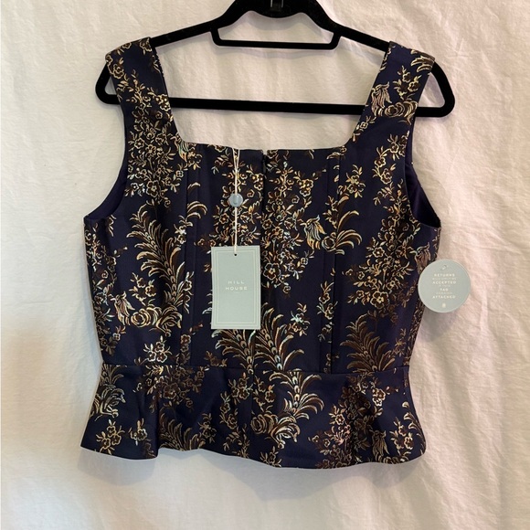 Hill House Black and Gold Floral Blouse - Picture 2 of 6